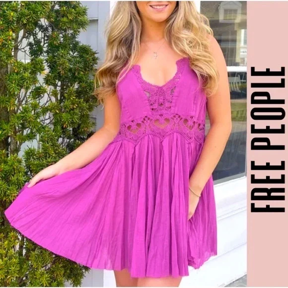 Free People Purple Mini Dress - Picture 1 of 5